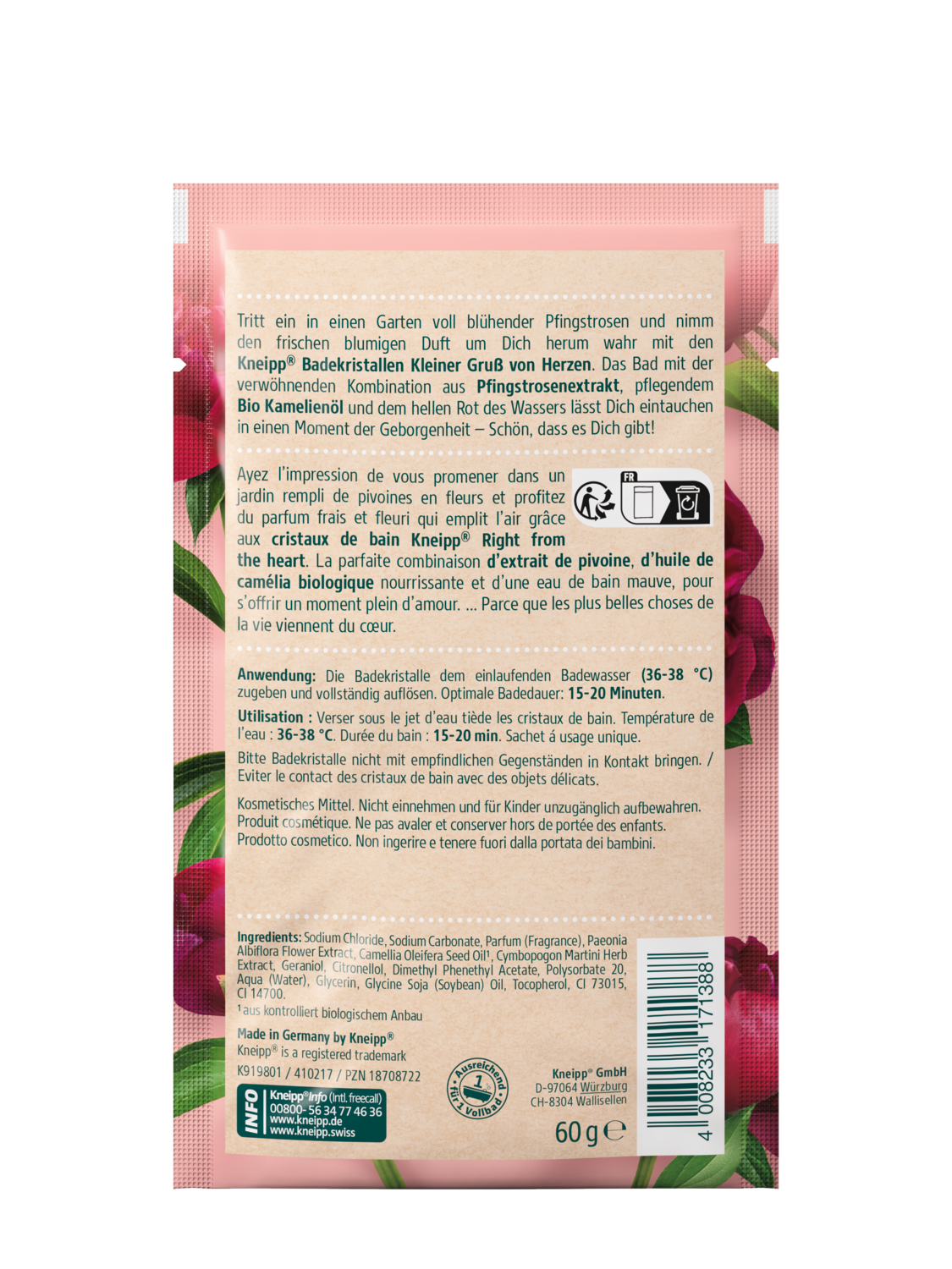 Cristaux de bain Right from the heart - Vue de dos