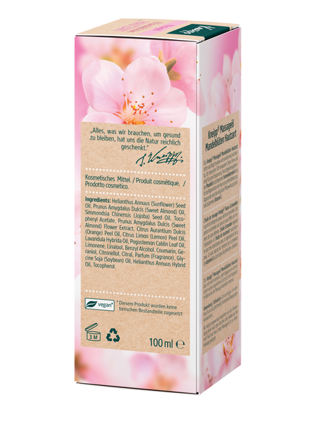 Huile de massage Fleurs damandier - Vue de gauche