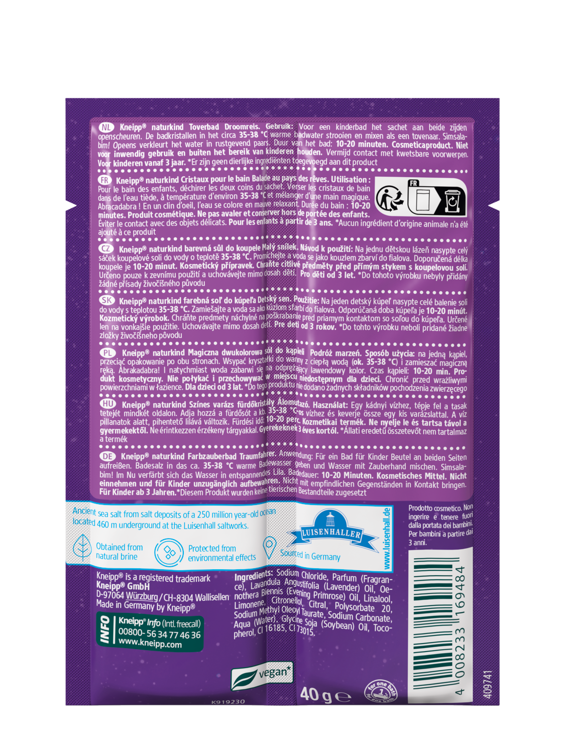 naturkind Cristaux pour le bain Balade au pays des r&ecirc;ves - Vue de dos