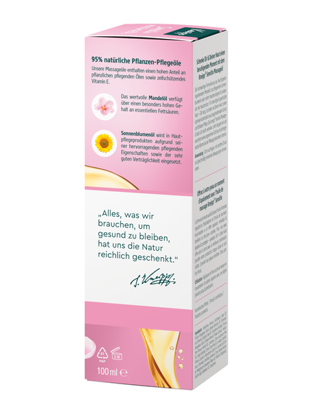 Huile de massage sensitive - Vue de gauche