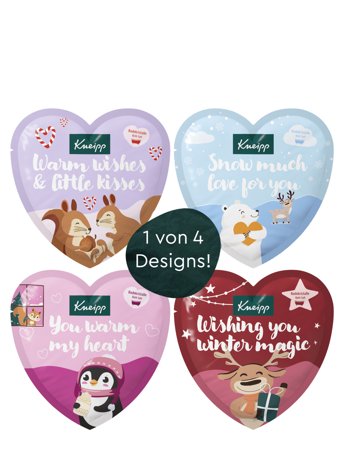 Mixed Box Heart Sachets - Vue de face