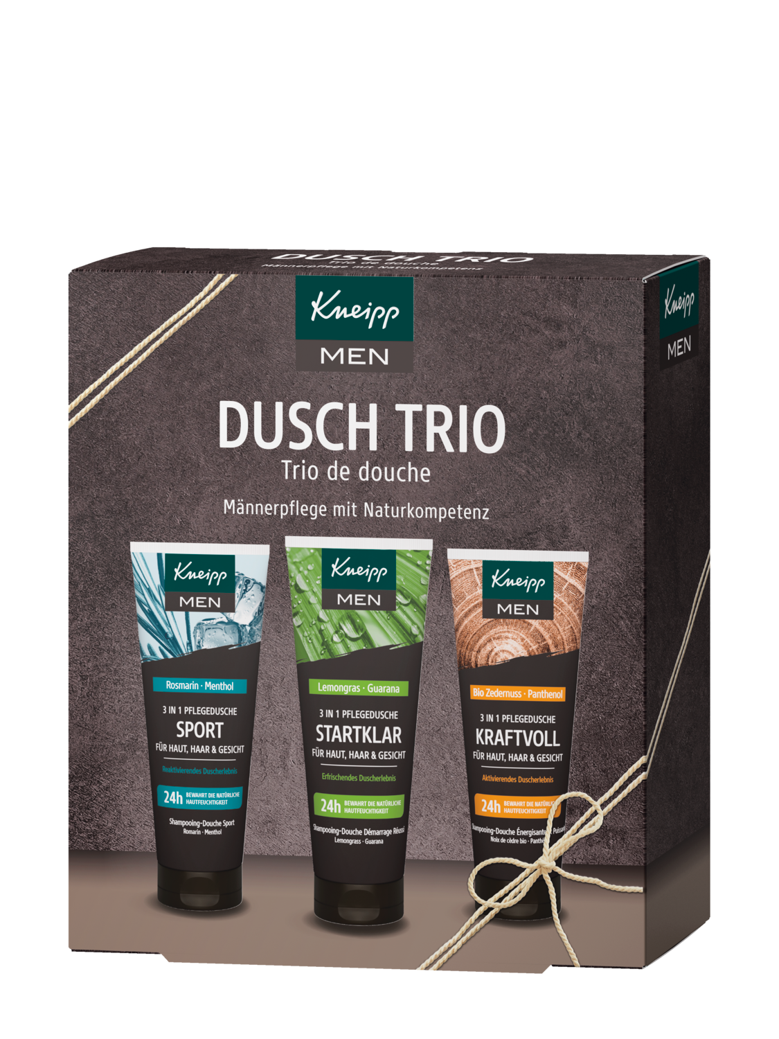 Coffret cadeau MEN Trio de douche - Vue de face