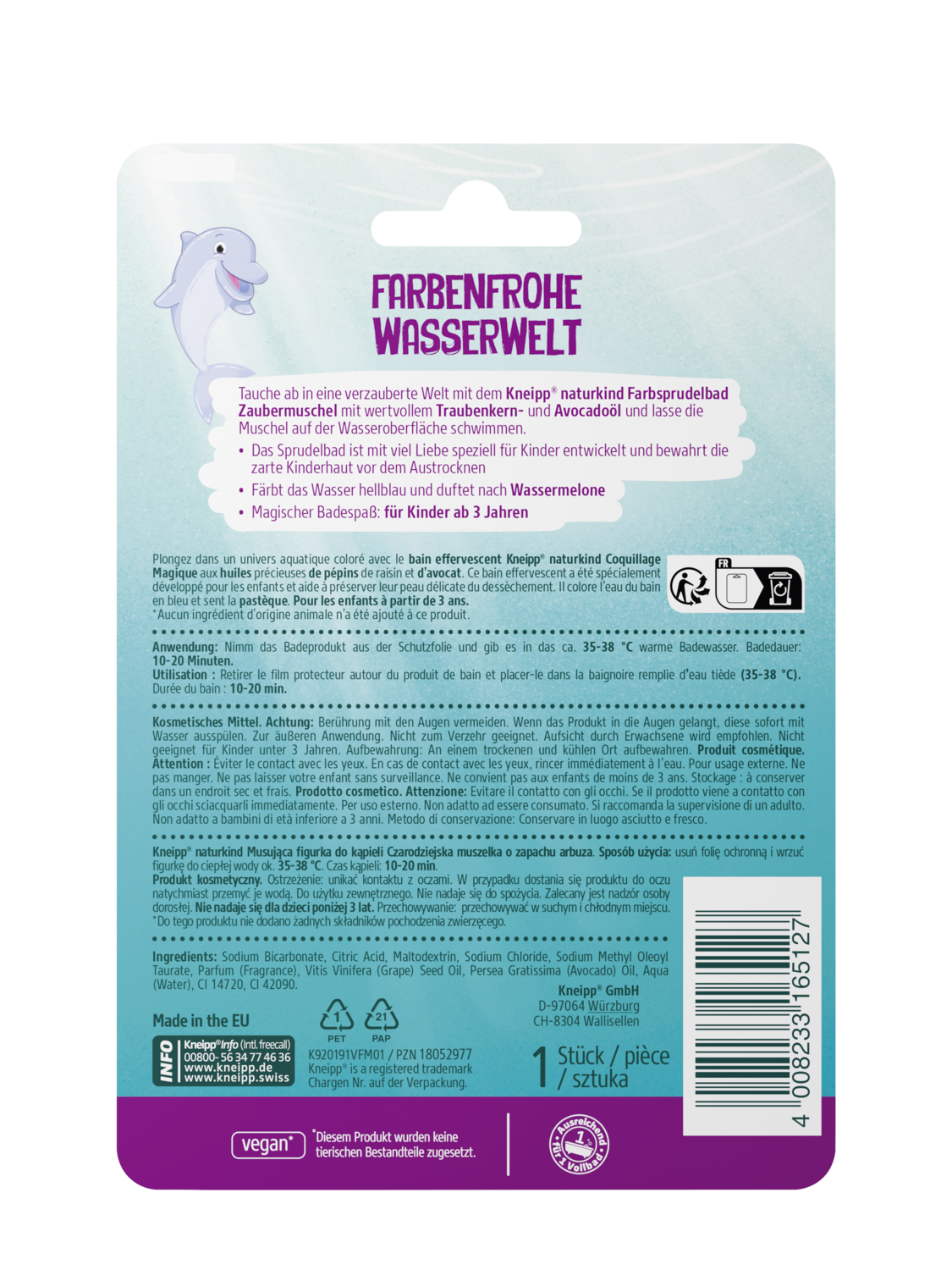 Naturkind Bain effervescent Coquillage magique - Vue de dos