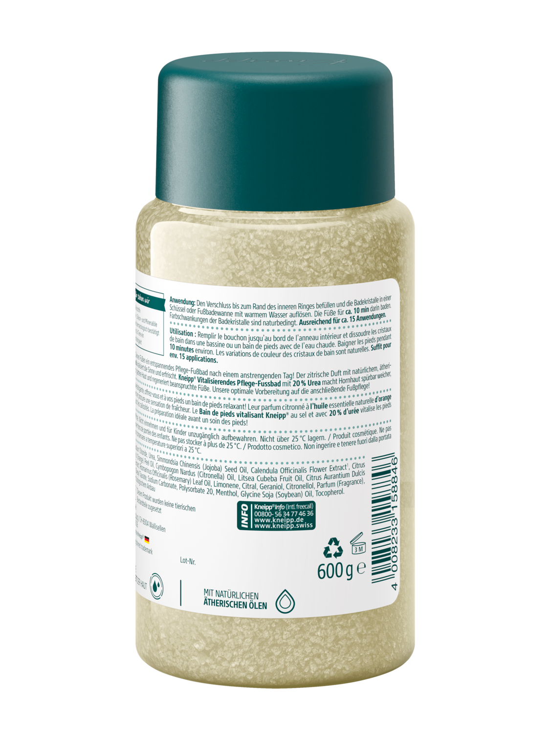 Cristaux pour bain de pieds - Vue de dos