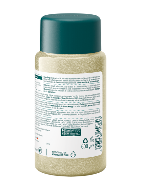 Cristaux pour bain de pieds - Vue de dos