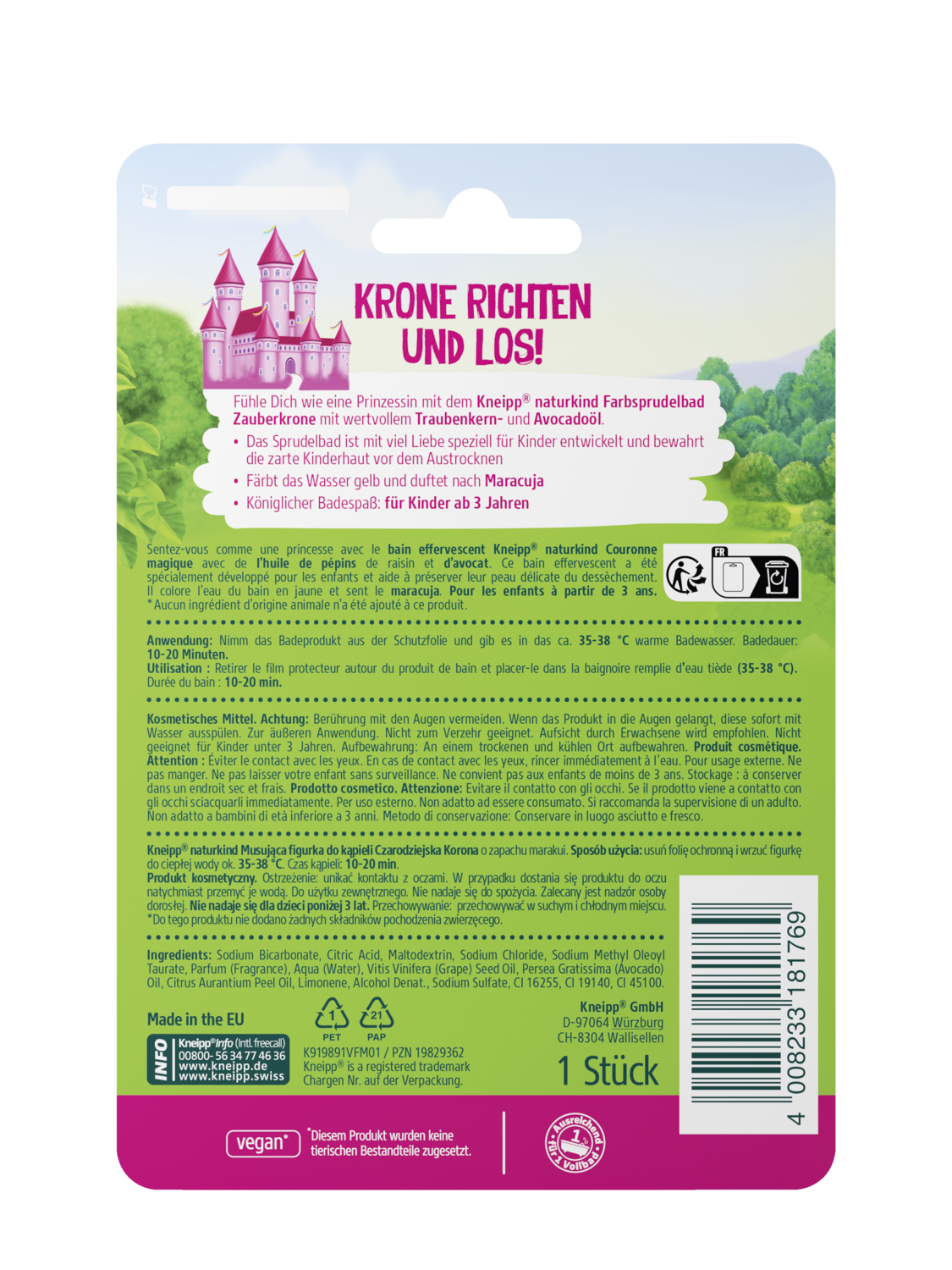 Naturkind  Bain effervescent Couronne magique - Vue de dos