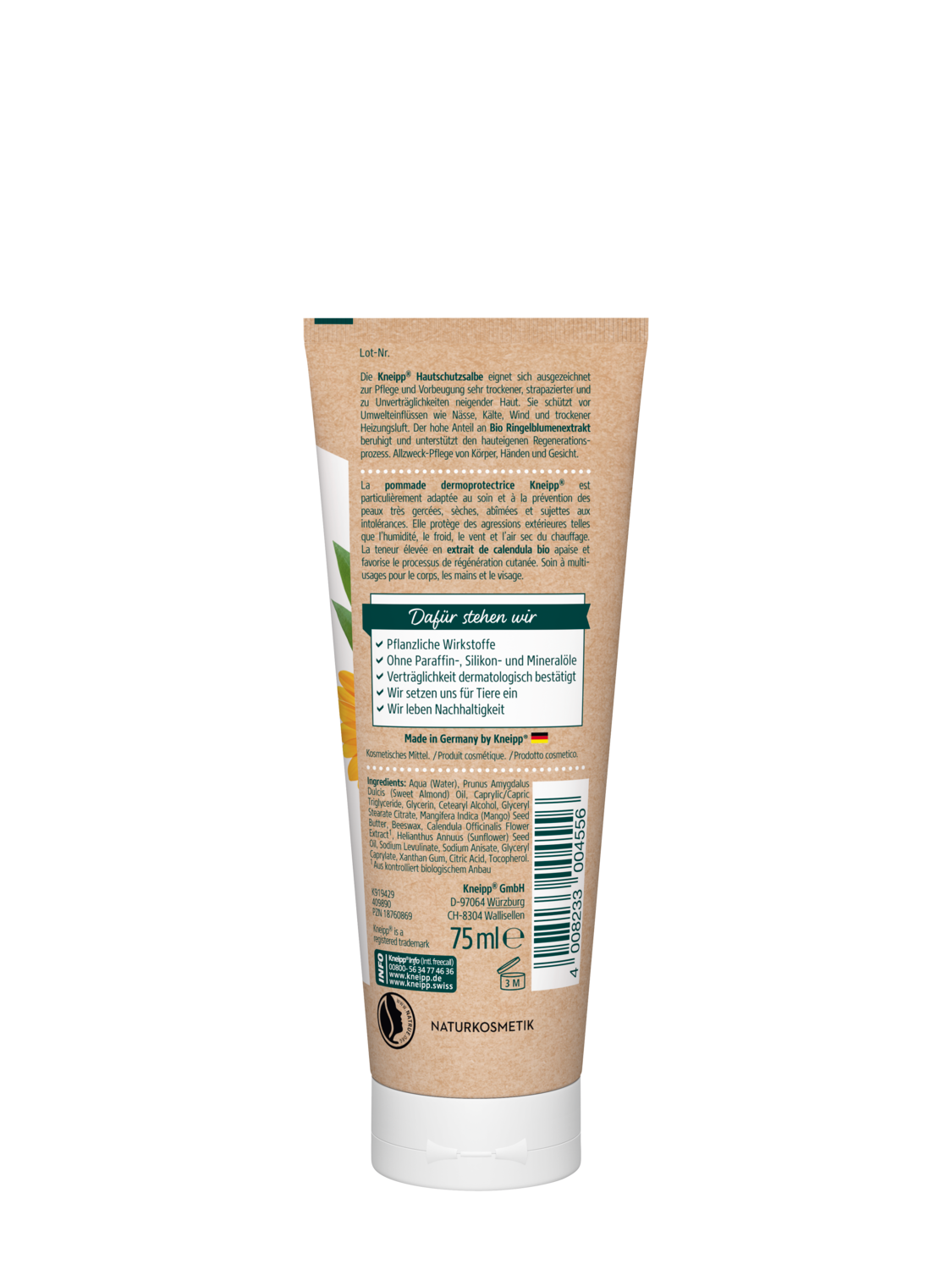 Pommade dermoprotectrice - Vue de dos