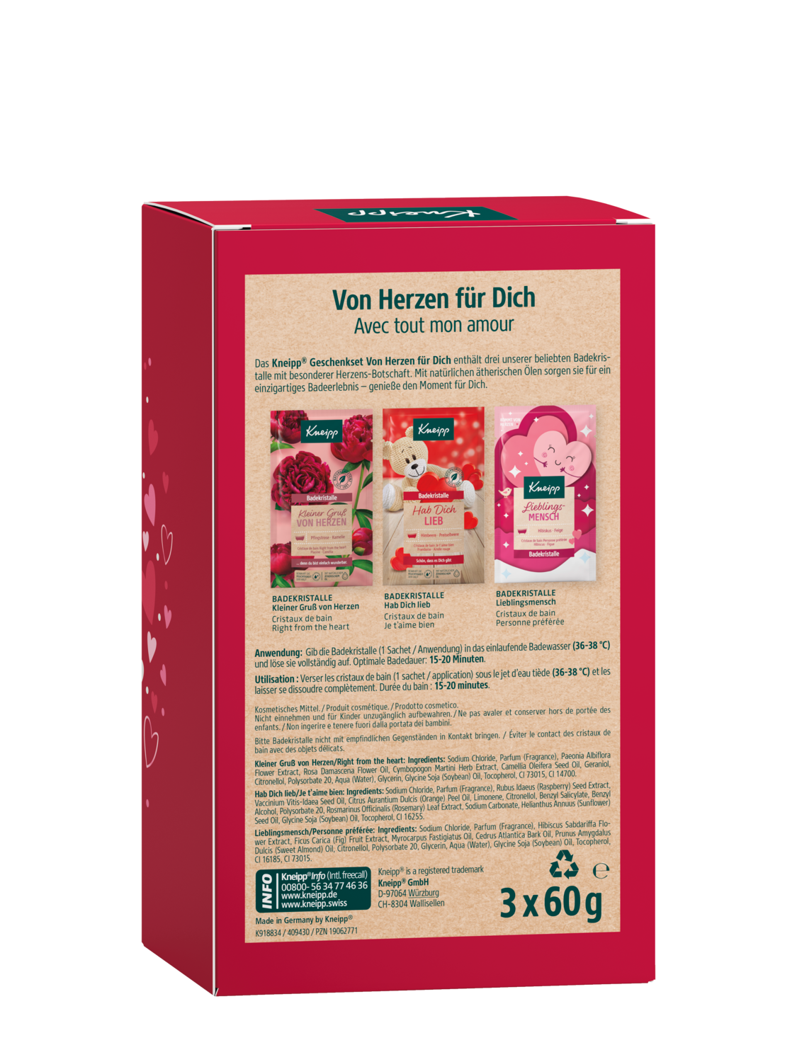 Set cadeau avec tout mon amour - Vue de dos