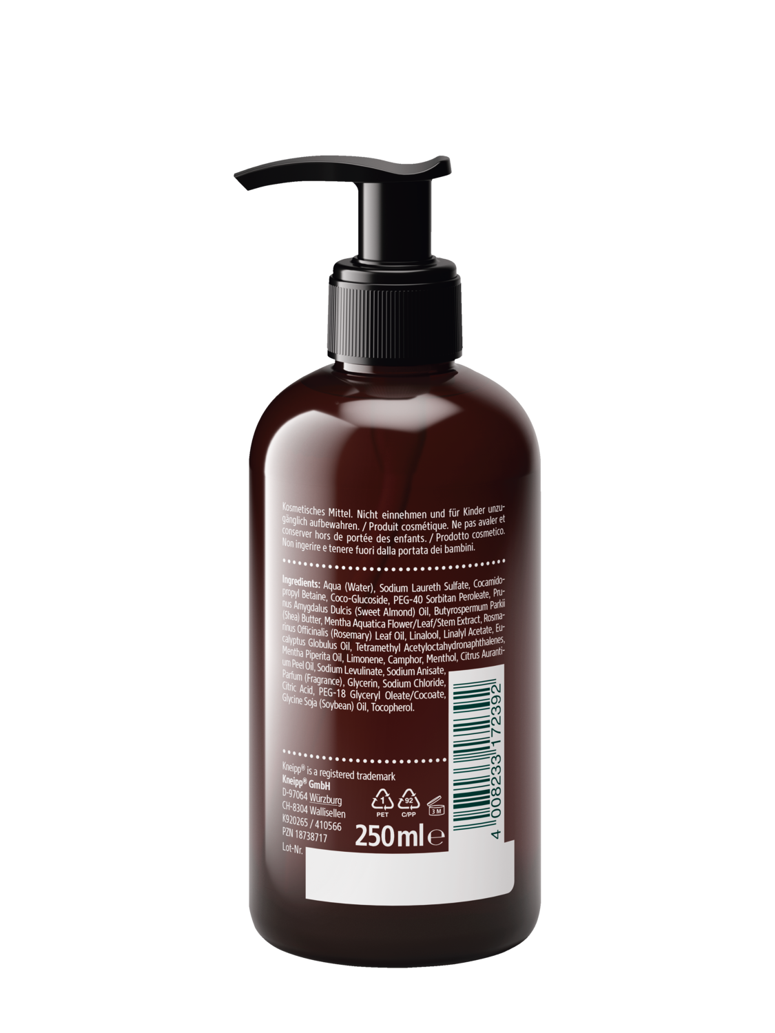 Gel lavant soin aromatique pour les mains Menthe aquatique & Romarin - Vue de droite