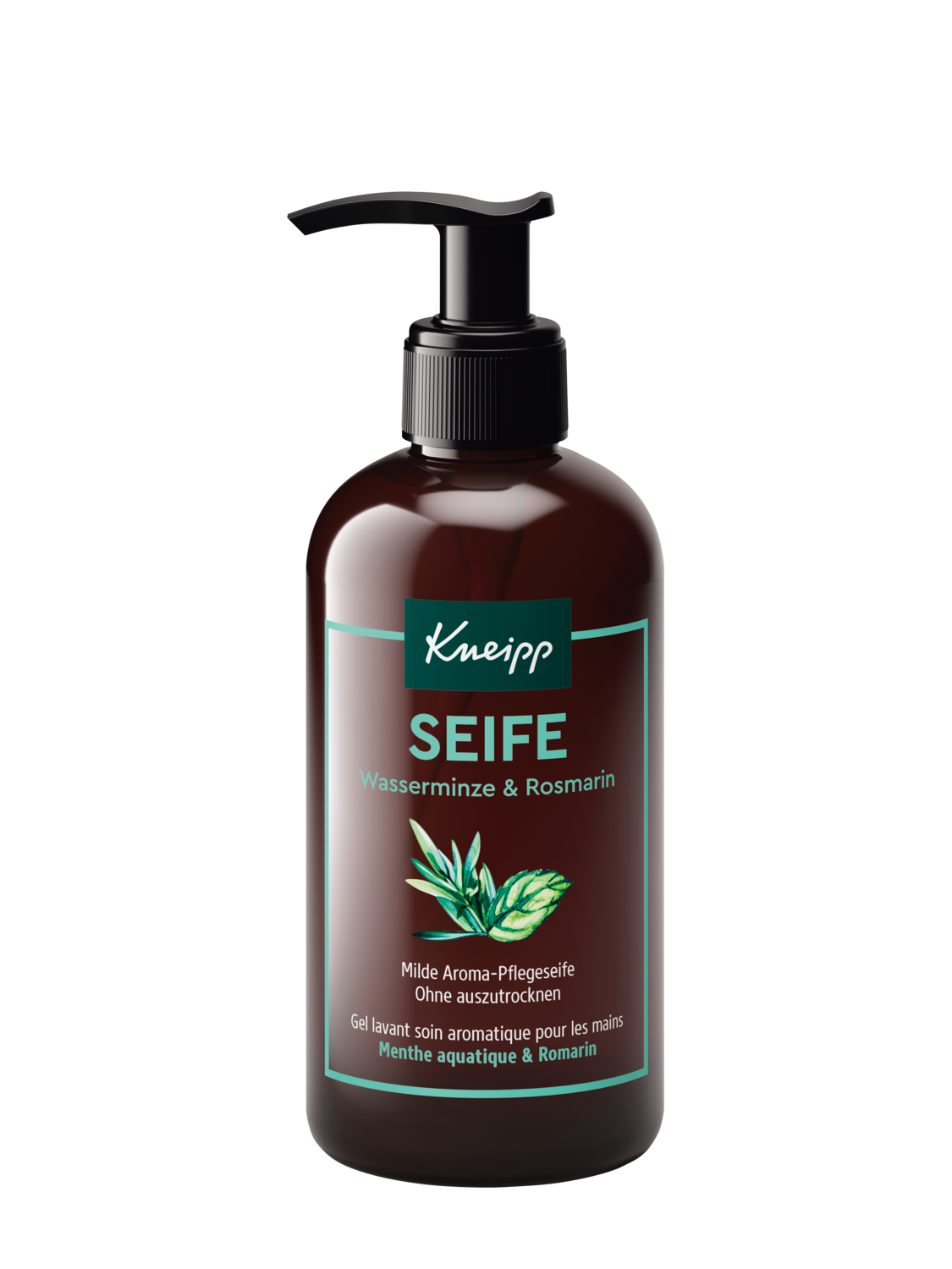 Gel lavant soin aromatique pour les mains Menthe aquatique & Romarin - Vue de face
