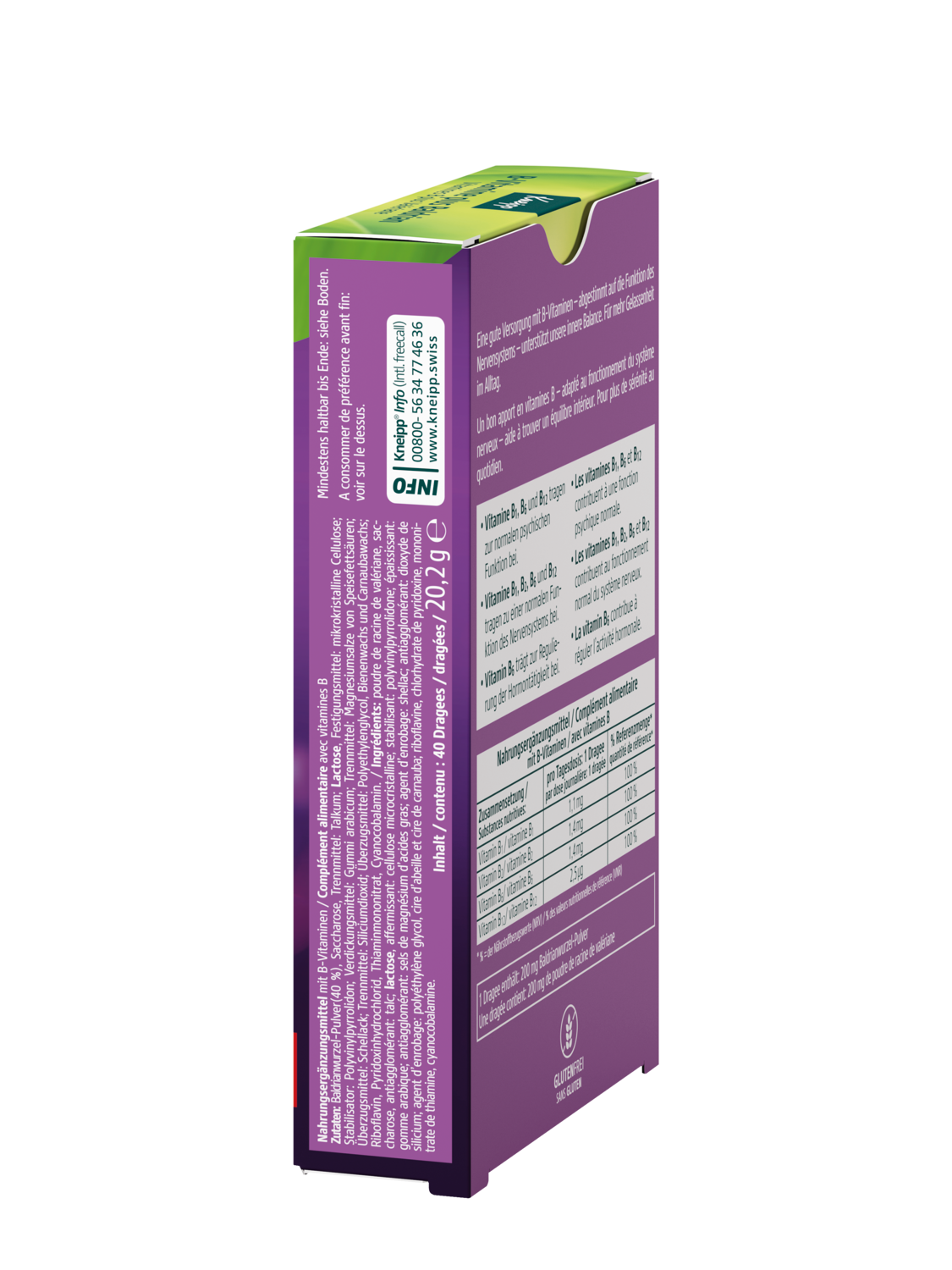 Vitamines B plus Val&eacute;riane - Vue de gauche