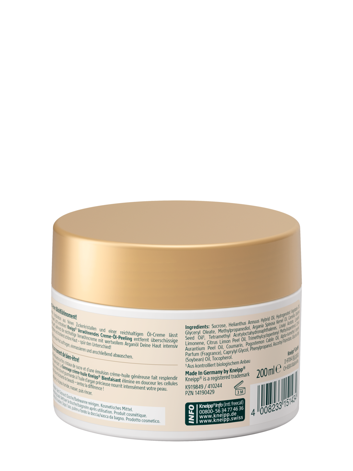 Peeling cr&egrave;me-huile bienfaisant - Vue de dos