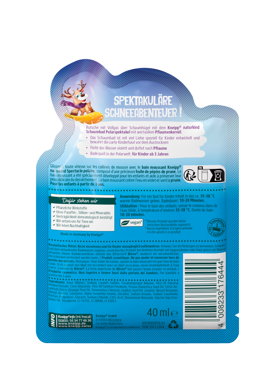 Naturkind Bain moussant Spectacle polaire - Vue de dos