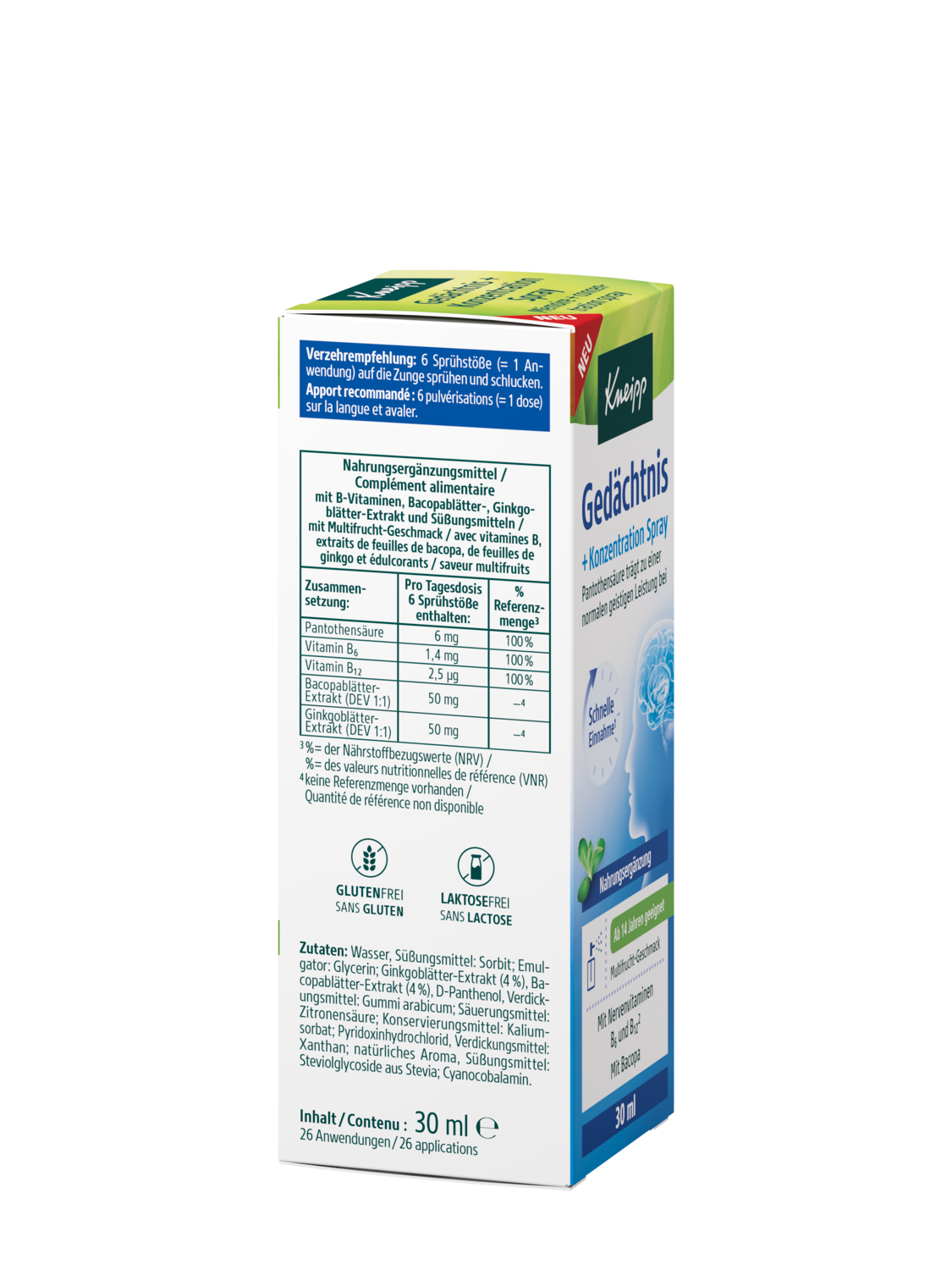 M&eacute;moire + concentration spray - Vue de droite