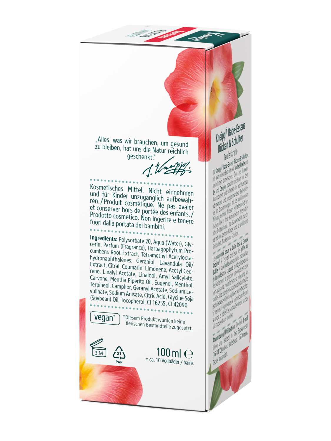 Concentr&eacute; pour le bain Dos + &Eacute;paule - Vue de gauche