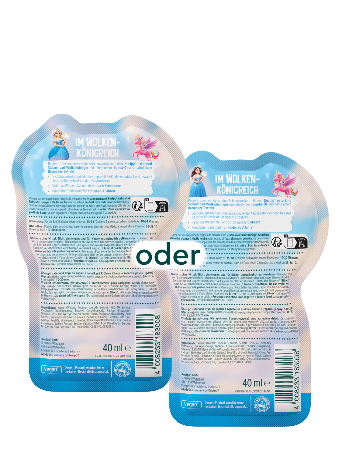 naturkind Bain moussant Reine des nuages - Vue de dos