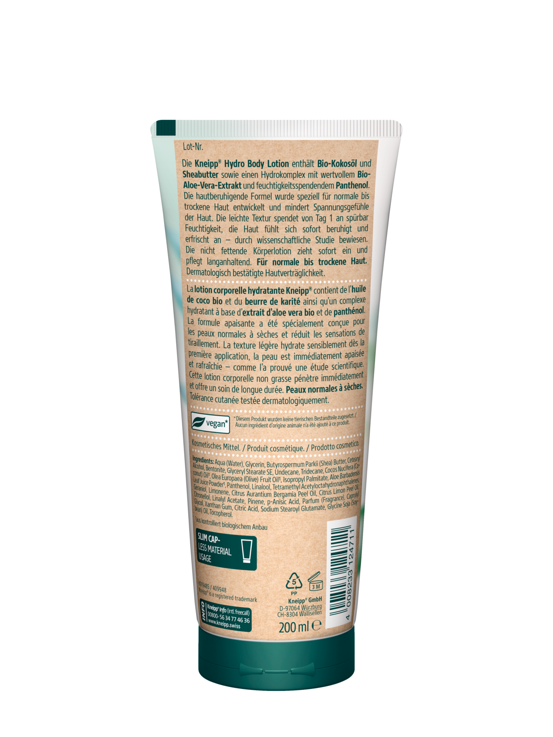 Lotion corporelle hydratante Aloe Vera - Vue de dos