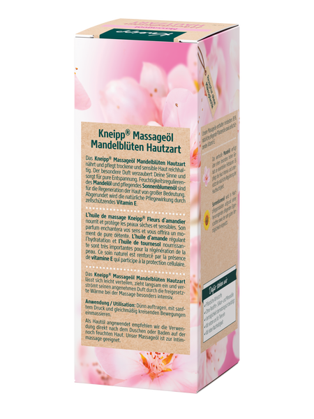 Huile de massage Fleurs damandier - Vue de dos
