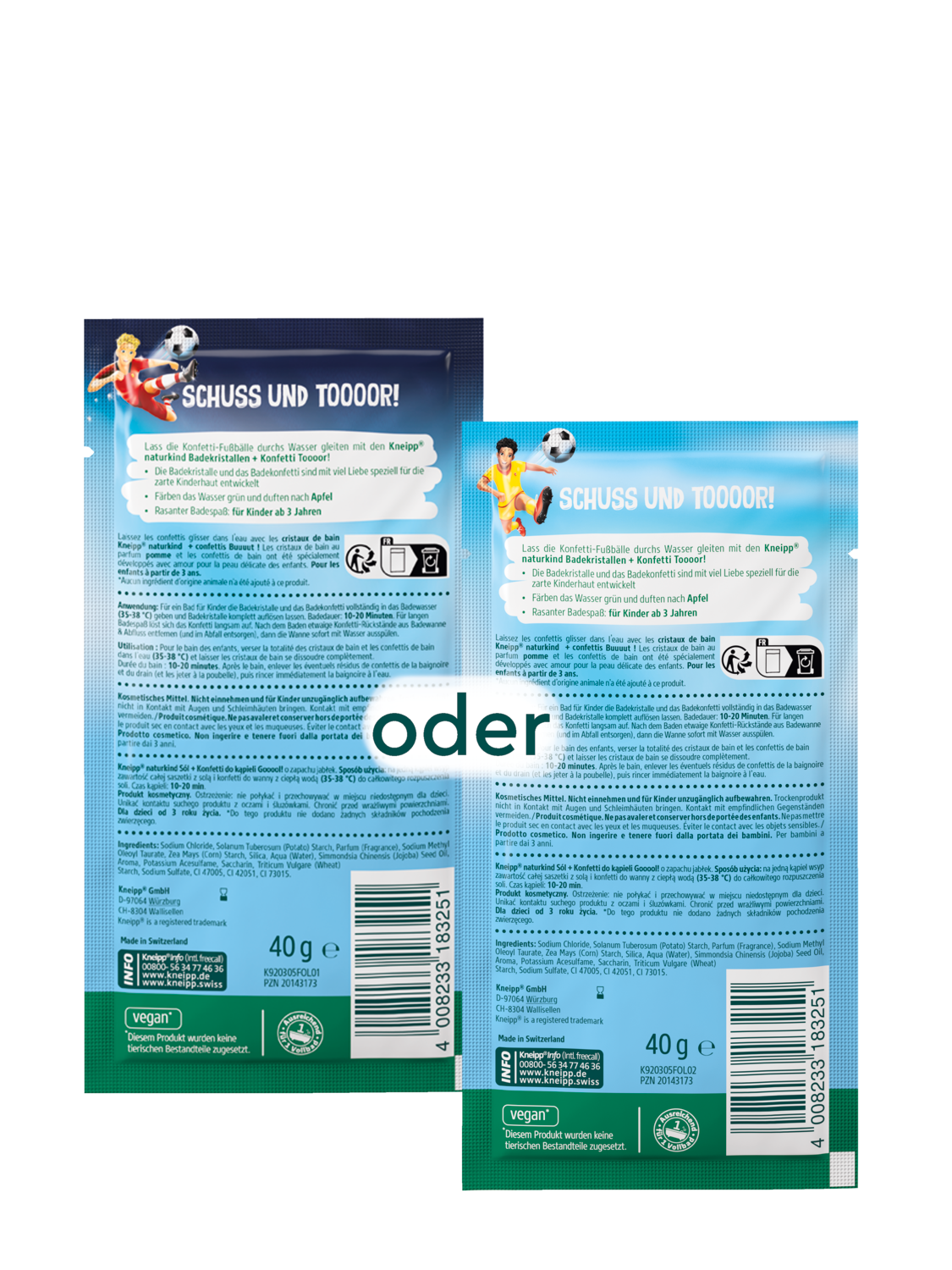 naturkind Cristaux de bain + confettis Buuuut! - Vue de dos