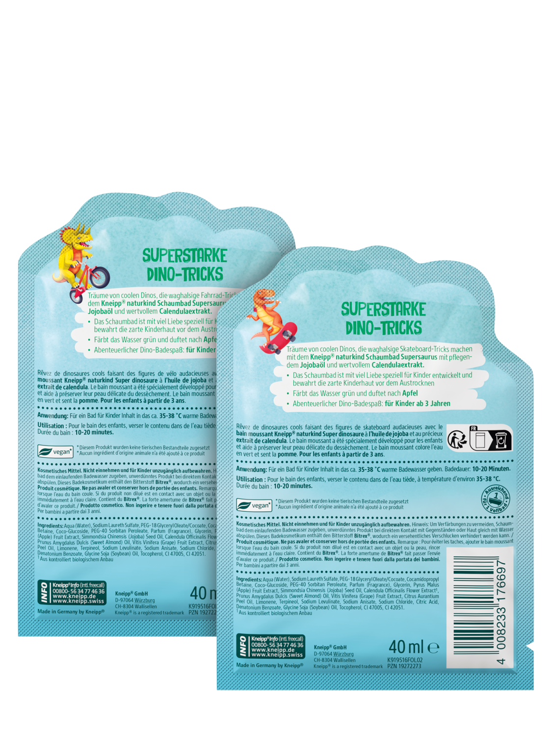 Bain moussant Super dinosaure - Vue de dos