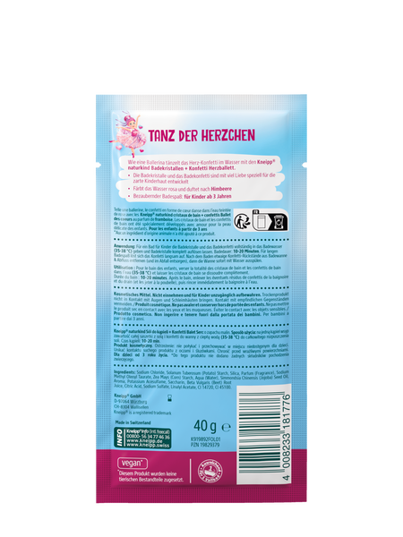 naturkind Cristaux de bain + confettis Ballet des coeurs - Vue de dos