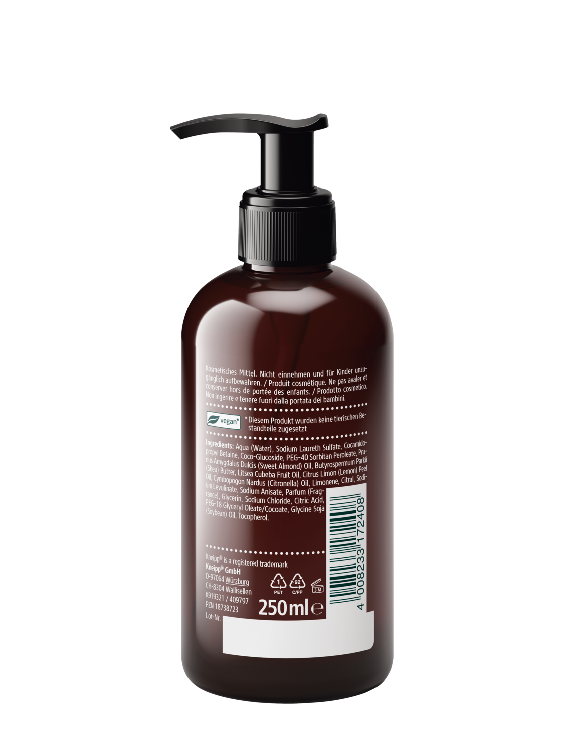 Gel lavant soin aromatique pour les mains Citron - Vue de droite