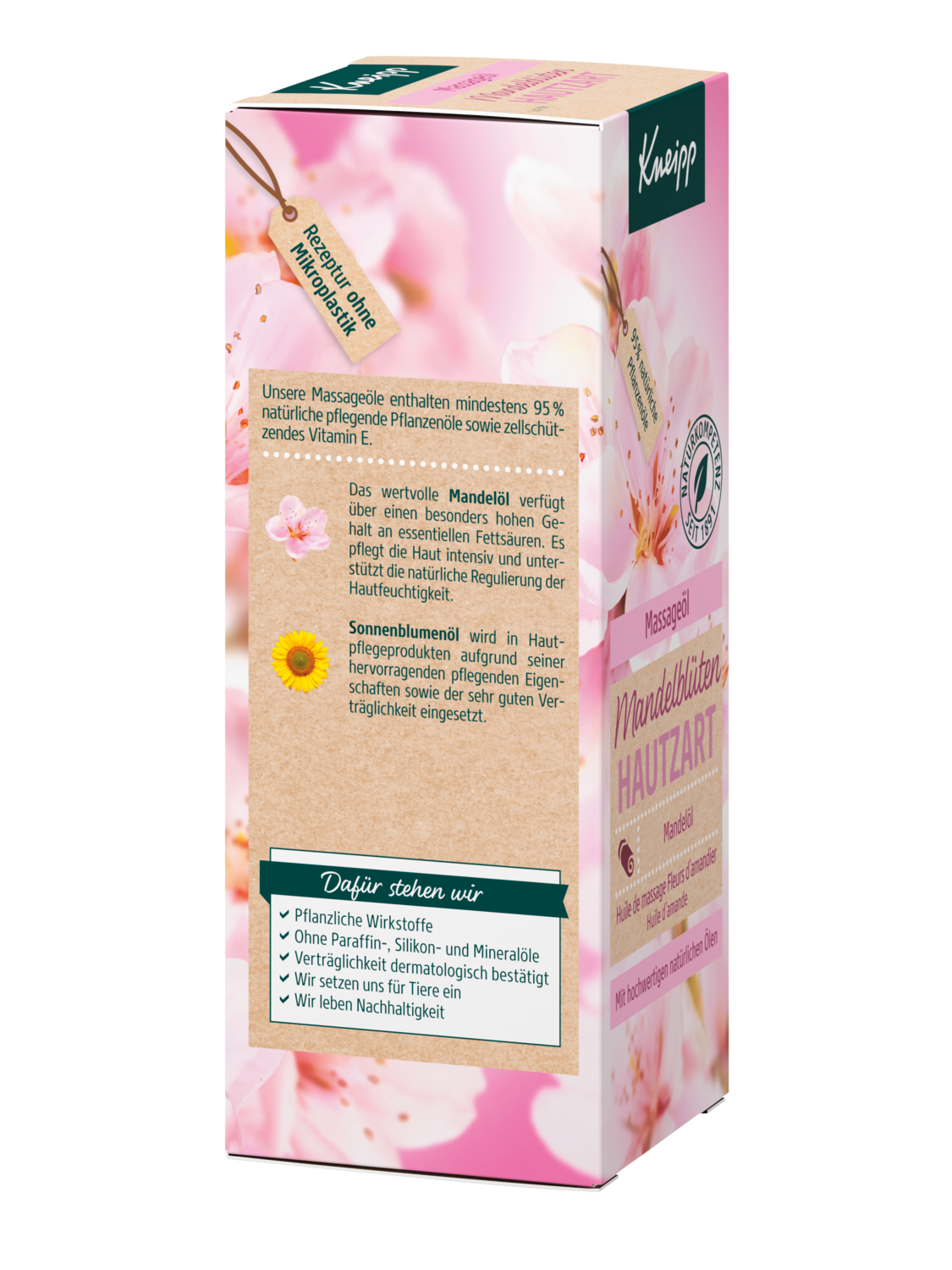 Huile de massage Fleurs damandier - Vue de droite