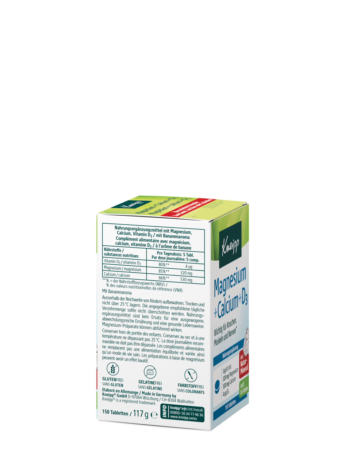 Magnesium + Calcium + Vitamin D3 - Vue de droite