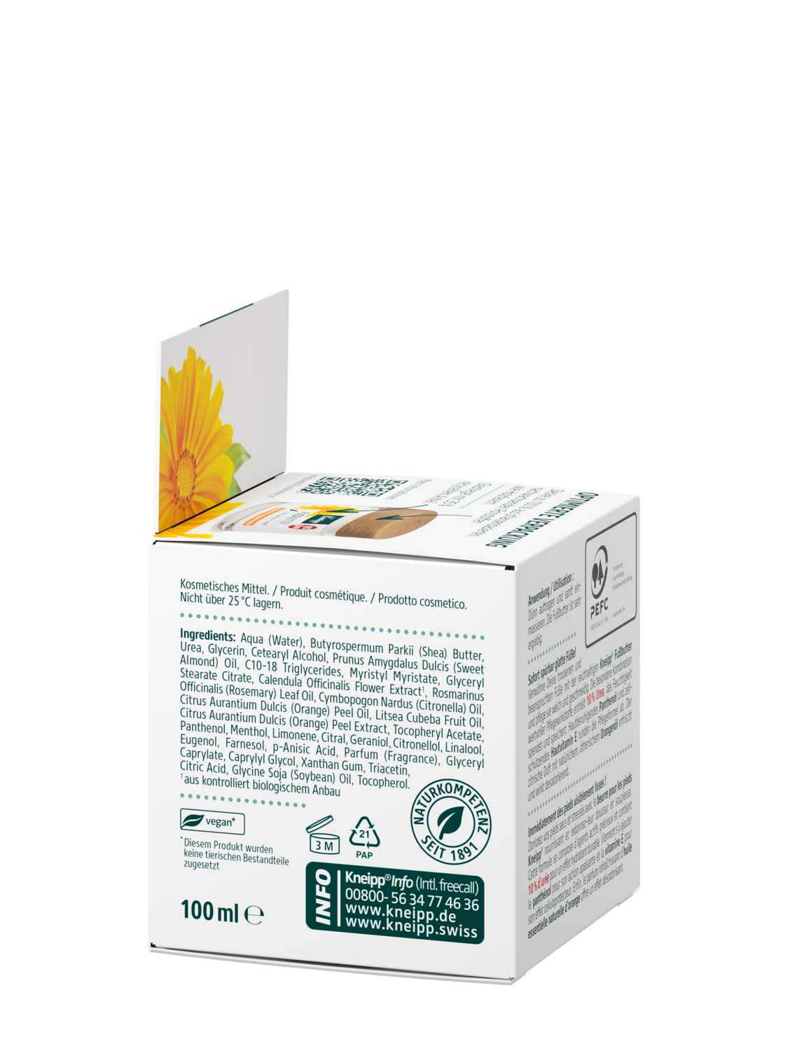 Beurre r&eacute;g&eacute;n&eacute;rant pour les pieds - Vue de gauche