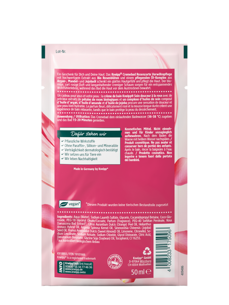 Crème de bain Soin douceur à la rose - Vue de dos