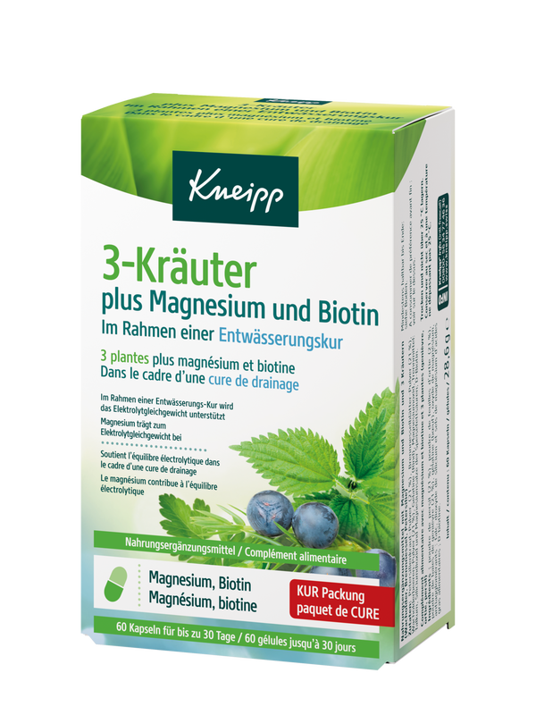 3 Plantes + Magn&eacute;sium & Biotine  Pour accompagner une cure de drainage