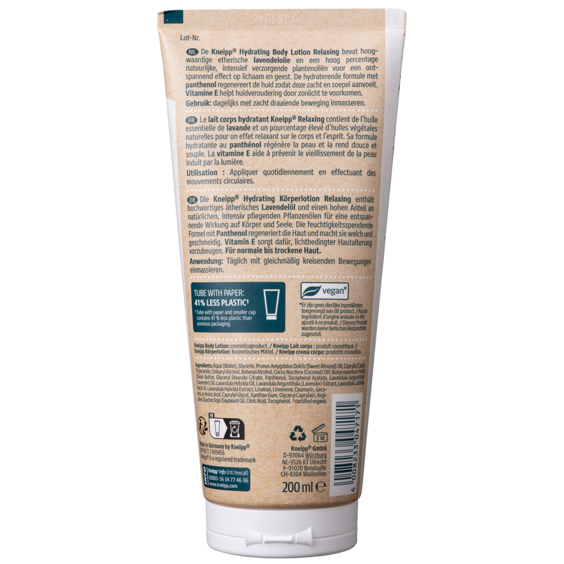 Bodylotion Relaxing  - Vue de dos