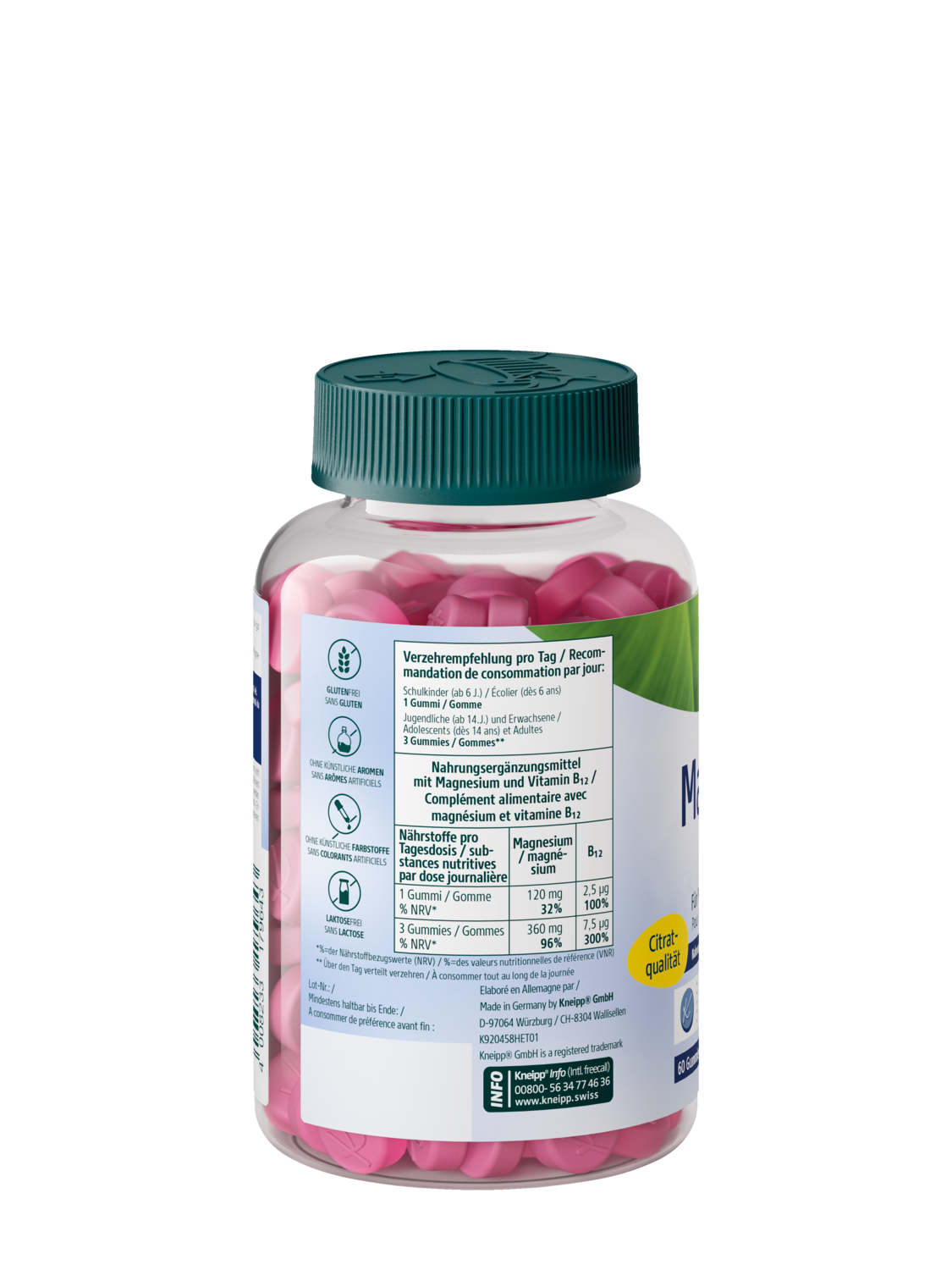 Magnesium + B12 Energy Gummies - Vue de dos