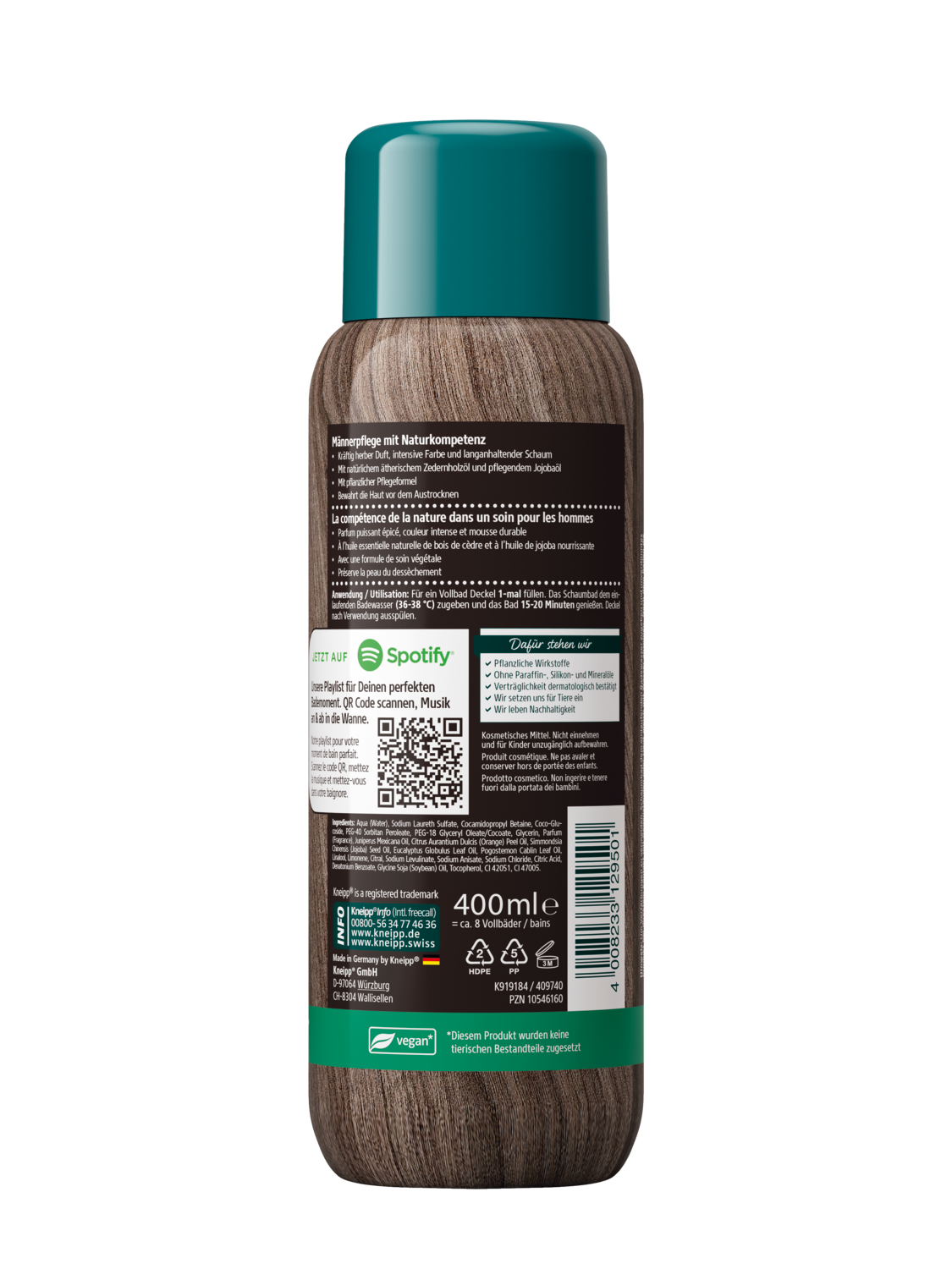 Bain moussant R&eacute;serv&eacute; aux Hommes - Vue de dos