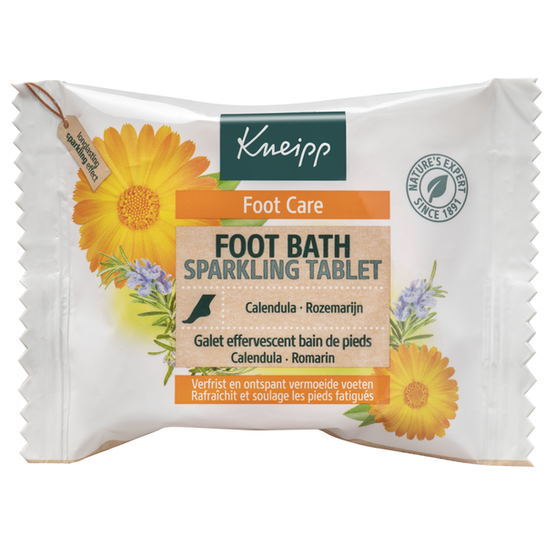 Galet effervescent pour bain de pieds Calendula et romarin