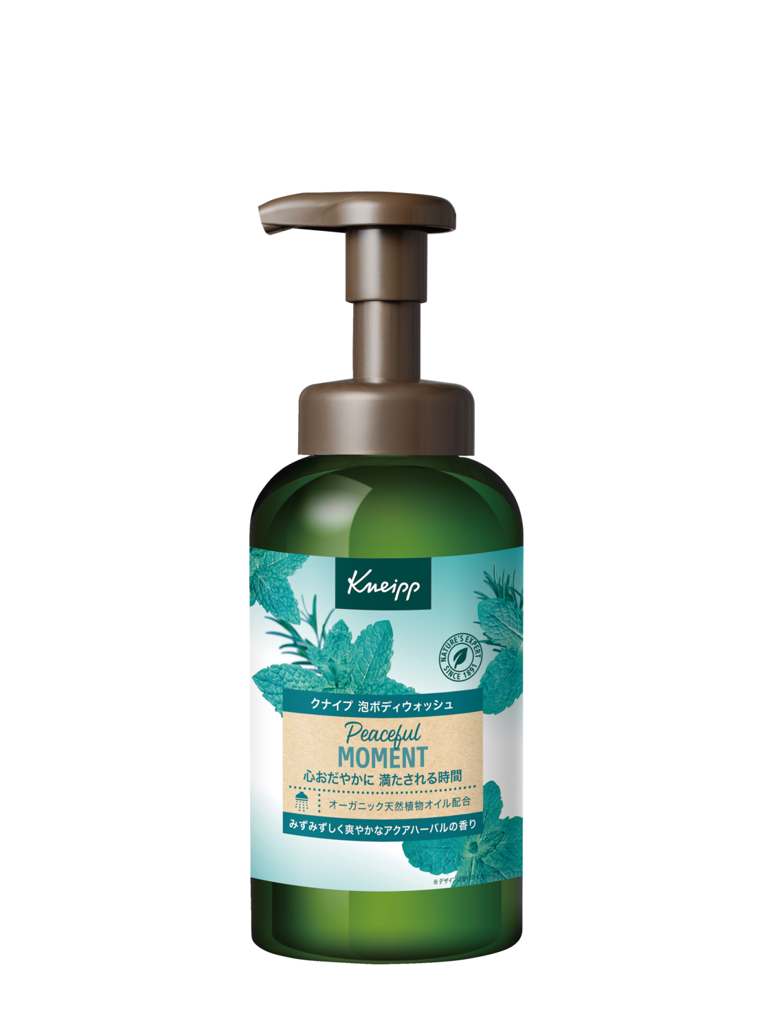 泡ボディウォッシュ ピースフルモーメント アクアハーバルの香り 450g - 前面ビュー