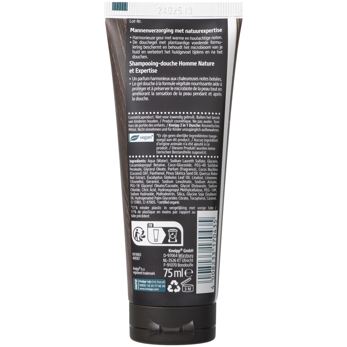Mini 2-in-1 Men Douchegel & Shampoo Warm Woods  - Achteraanzicht