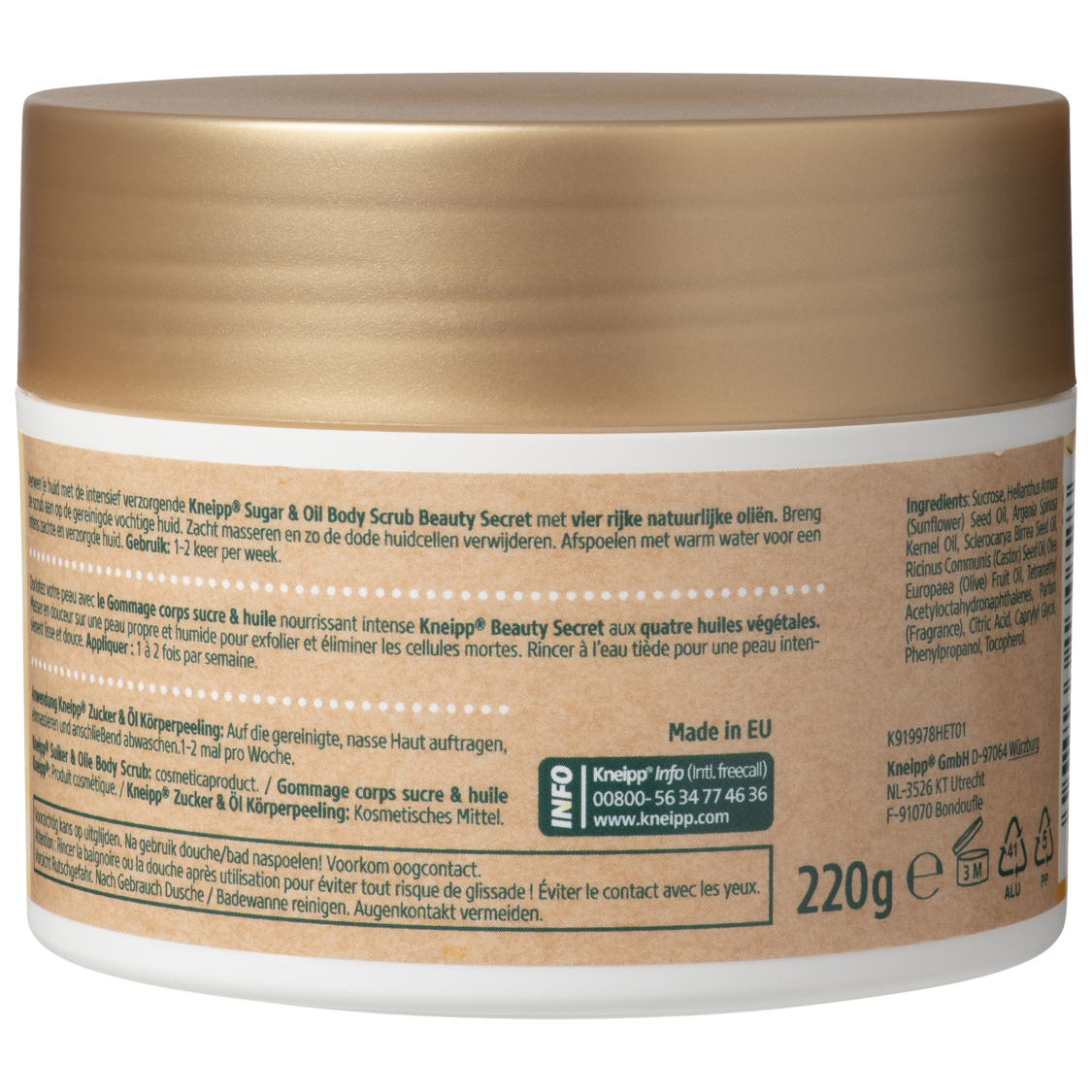 Body scrub Sugar en Oil Beauty Secret - Achteraanzicht