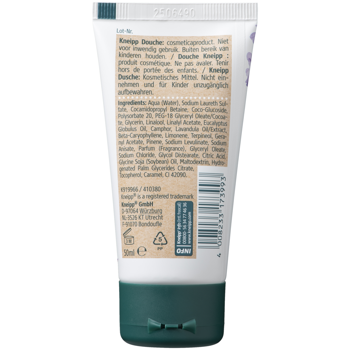 Mini douchegel Relaxing - Achteraanzicht