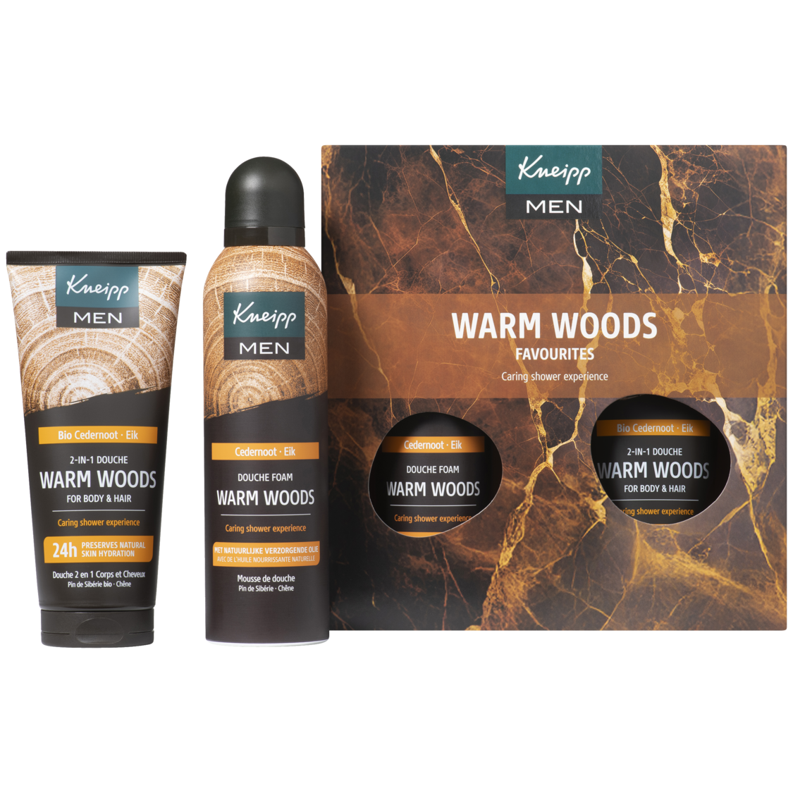Giftset men Warm Woods favourites  - Vooraanzicht