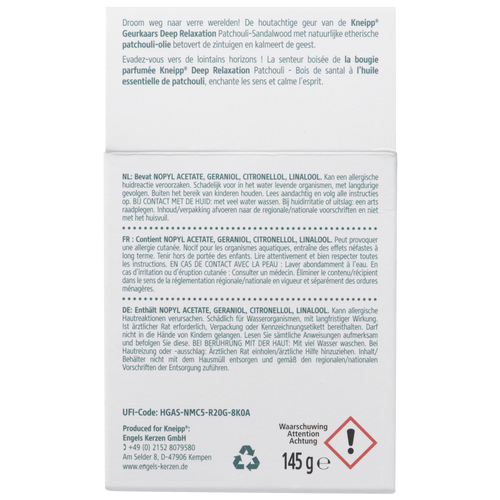 Geurkaars Deep Relaxation Patchouli Sandalwood - Achteraanzicht