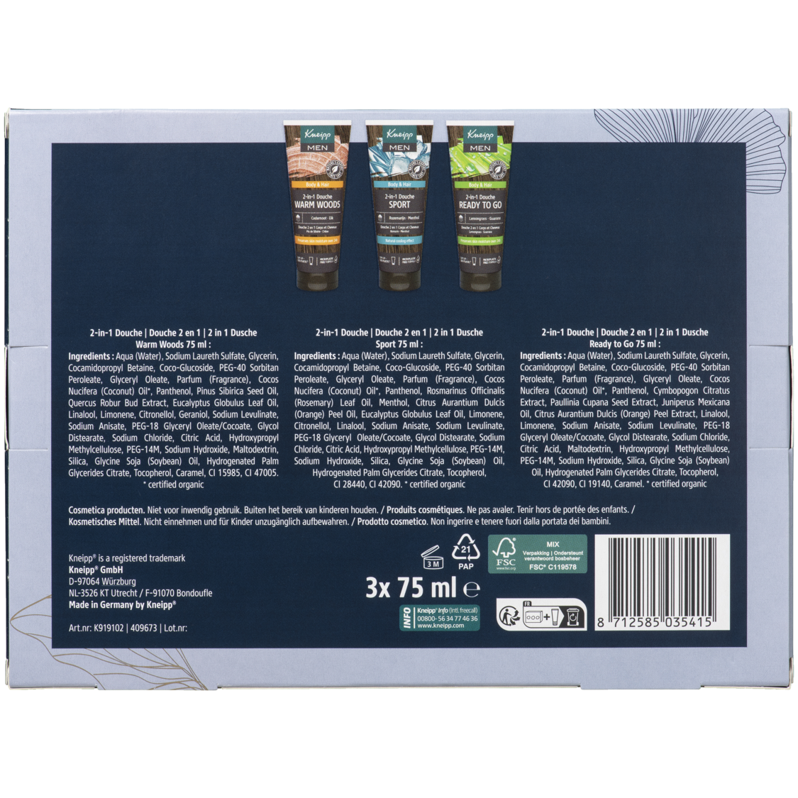 Geschenkset Men Shower Favourites - Achteraanzicht