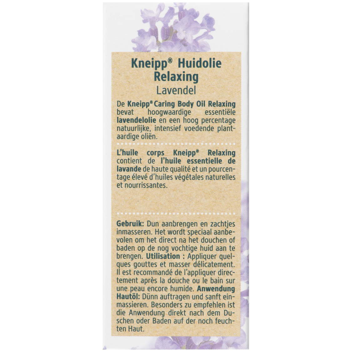 Mini huidolie Relaxing - Achteraanzicht