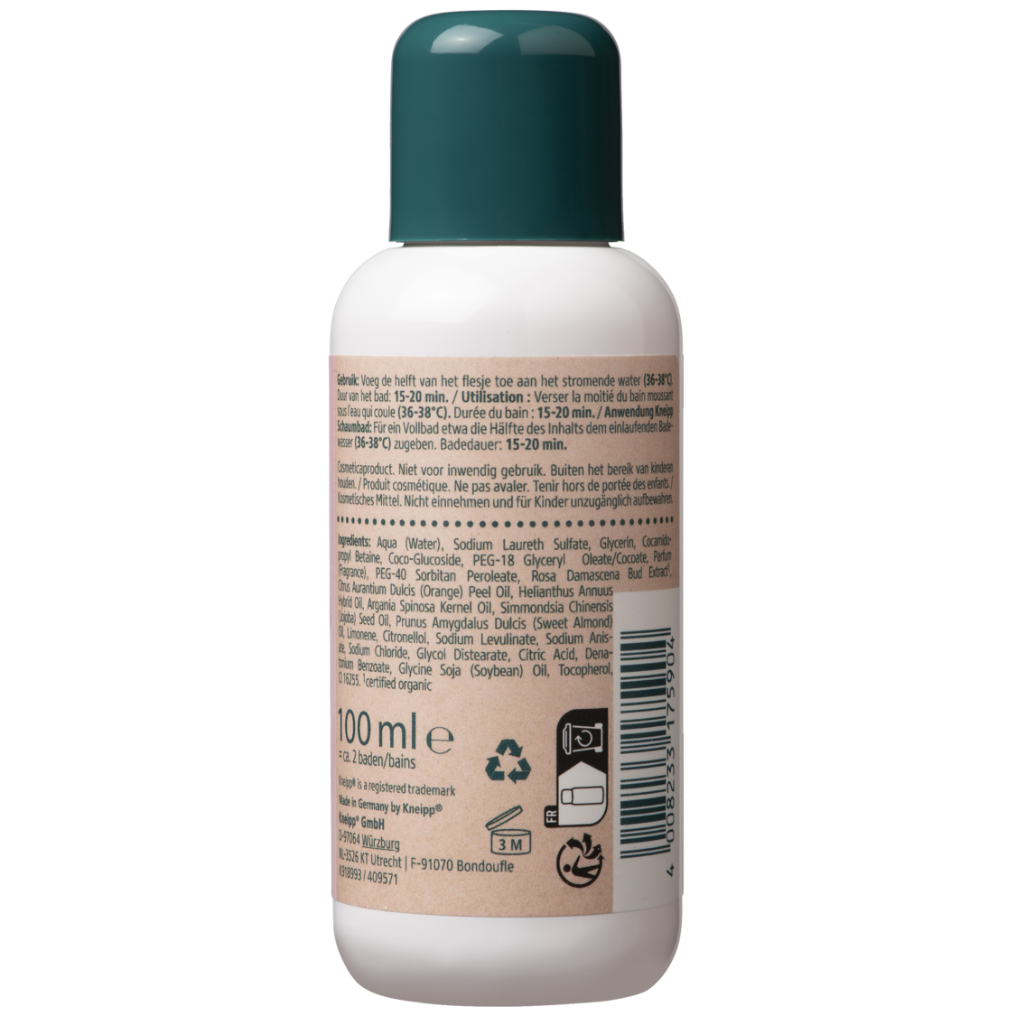 Mini badschuim Embrace Life - Achteraanzicht