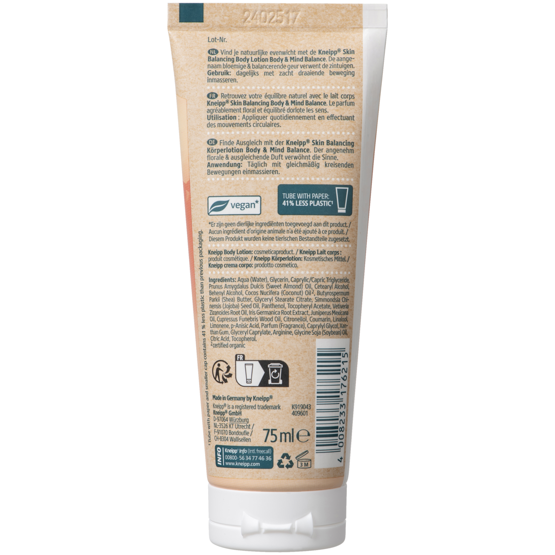 Mini body lotion Body & Mind Balance  - Achteraanzicht