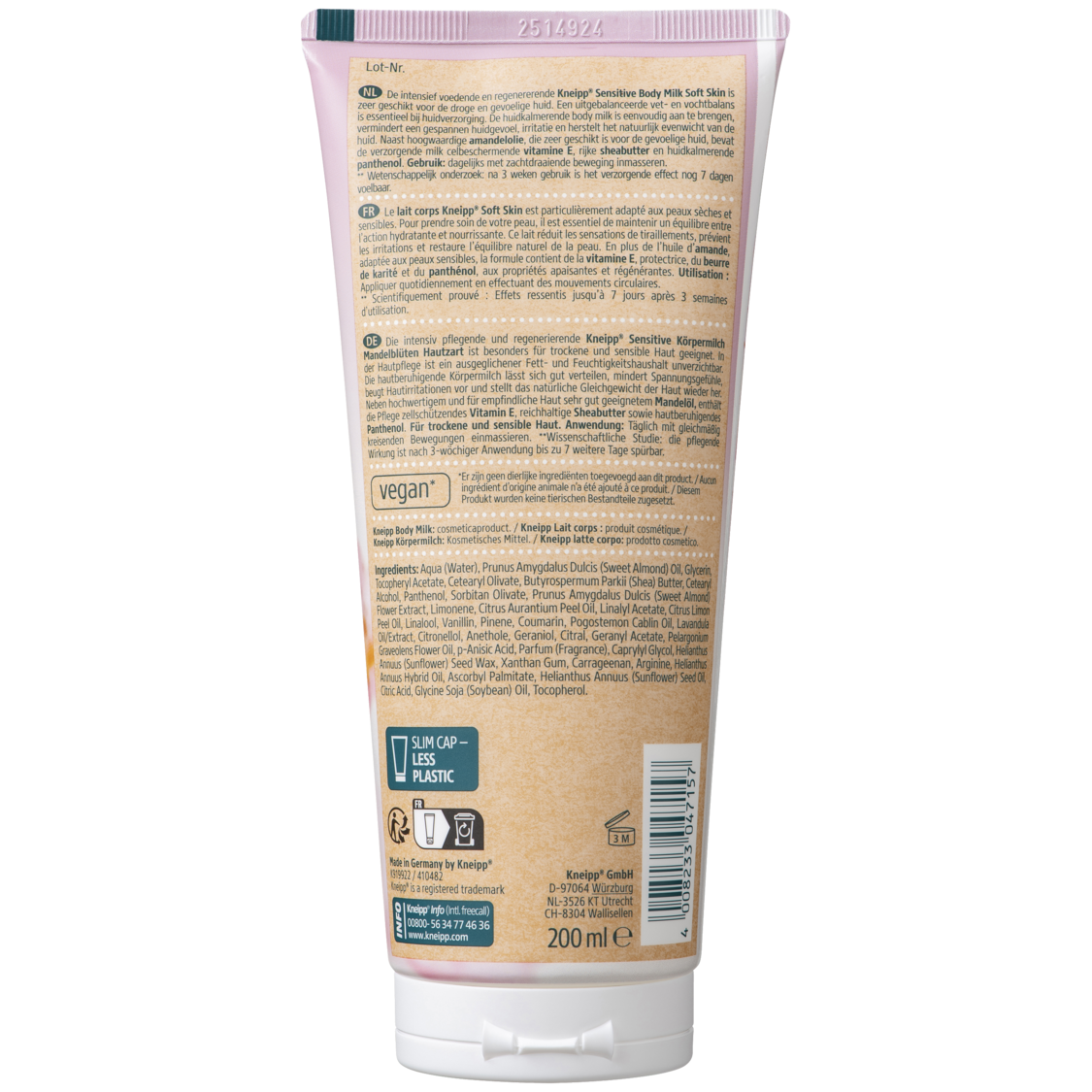 Body milk sensitive Soft Skin - Linkerzijaanzicht