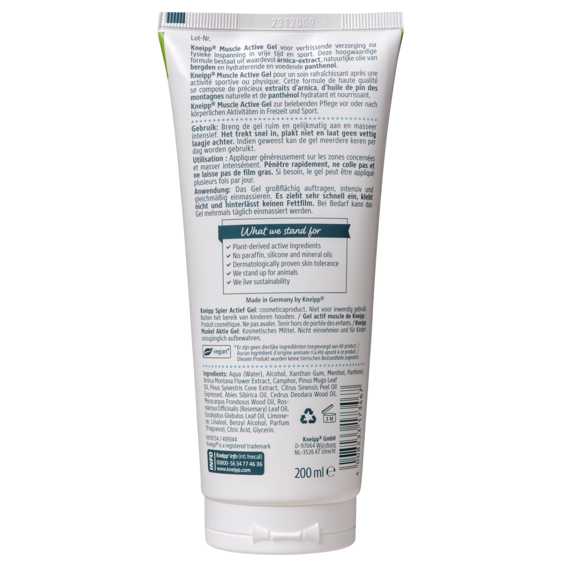 Arnica Muscle Active Gel - Achteraanzicht