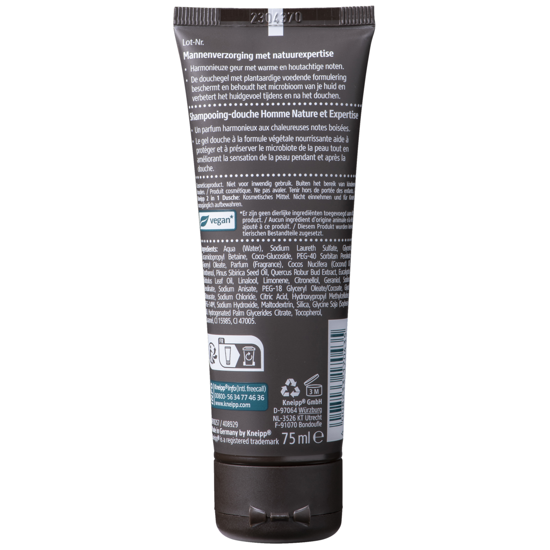 Mini 2-in-1 Men Douchegel & Shampoo Warm Woods  - Achteraanzicht