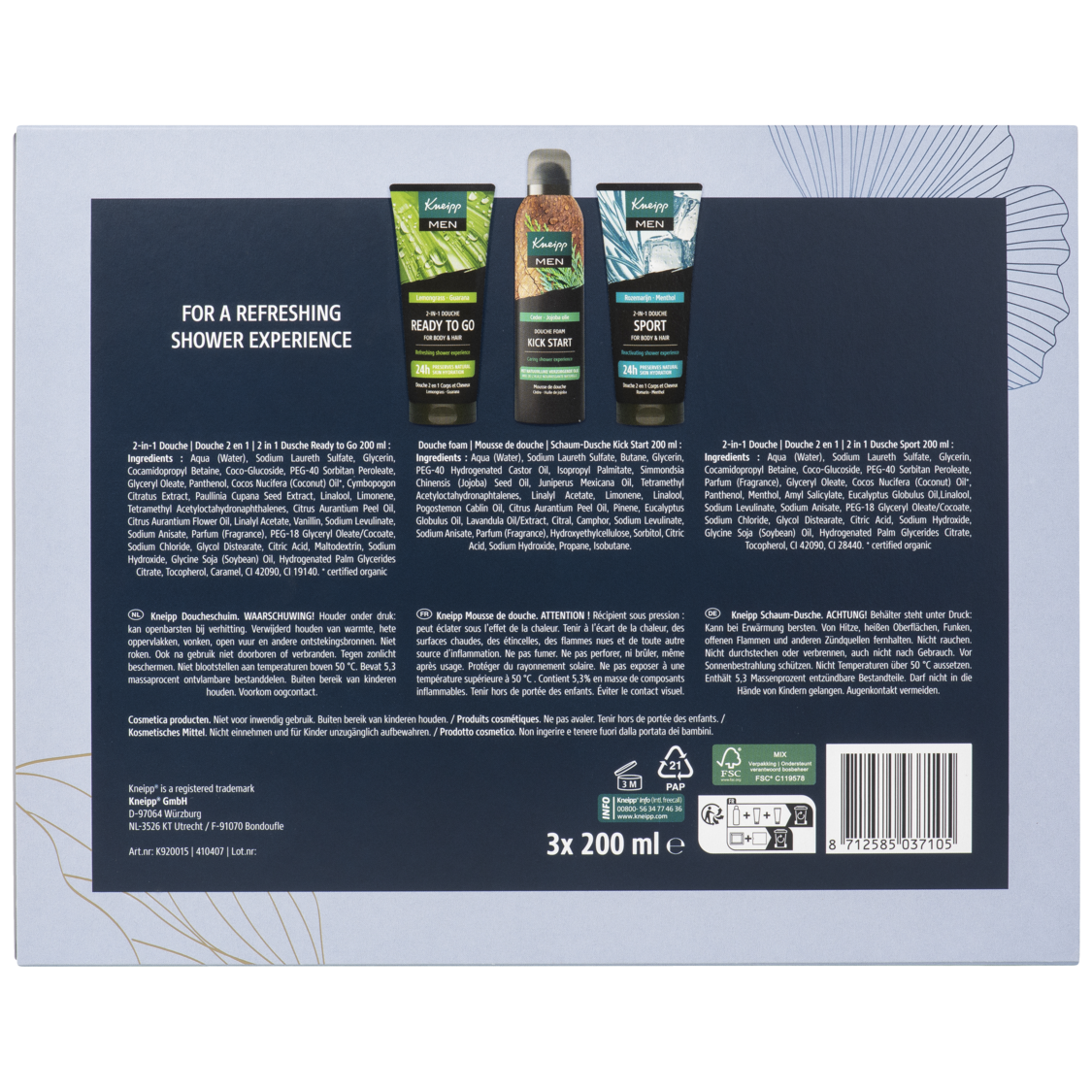 Luxe giftset Men Shower - Achteraanzicht