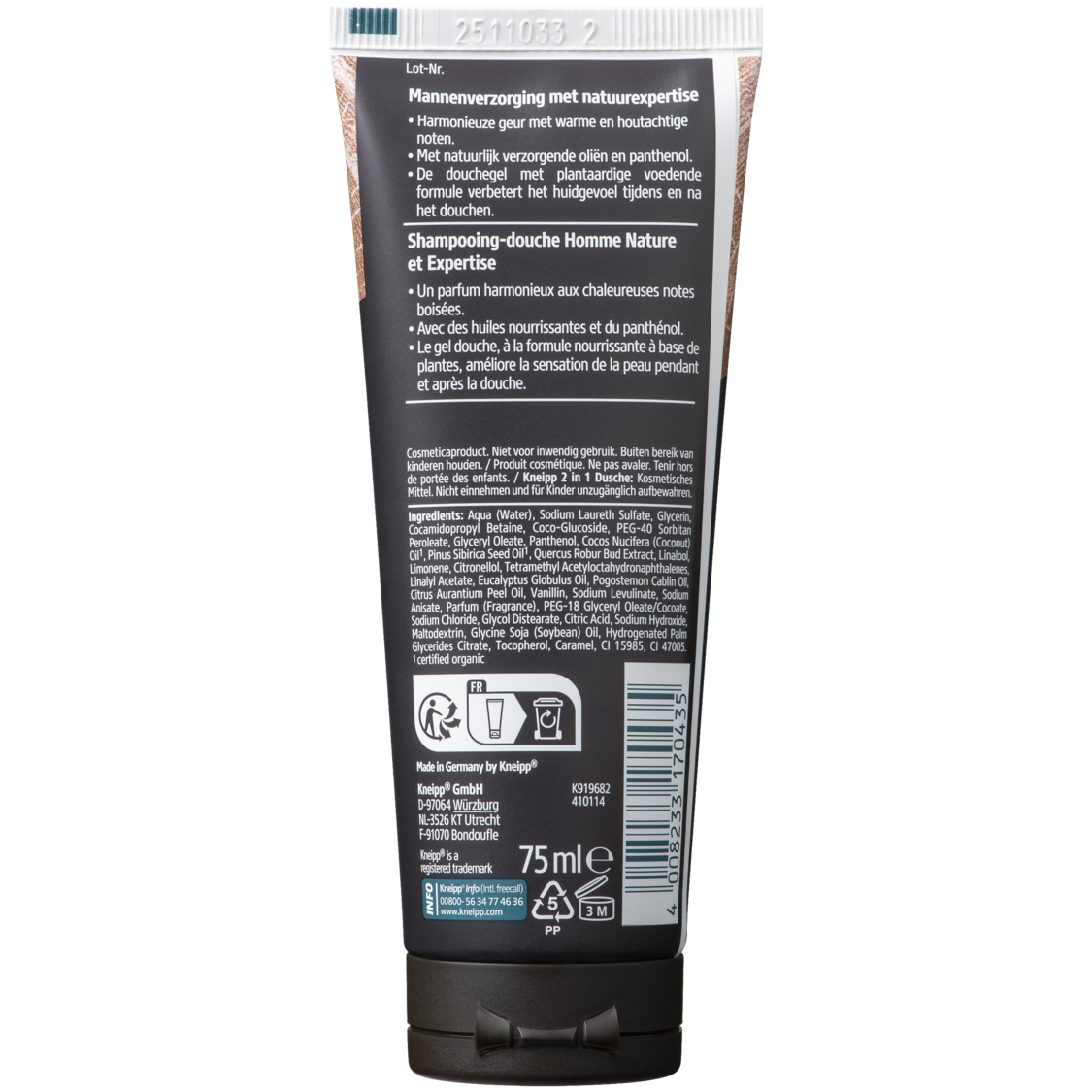 Mini 2-in-1 Men Douchegel & Shampoo Warm Woods - Achteraanzicht